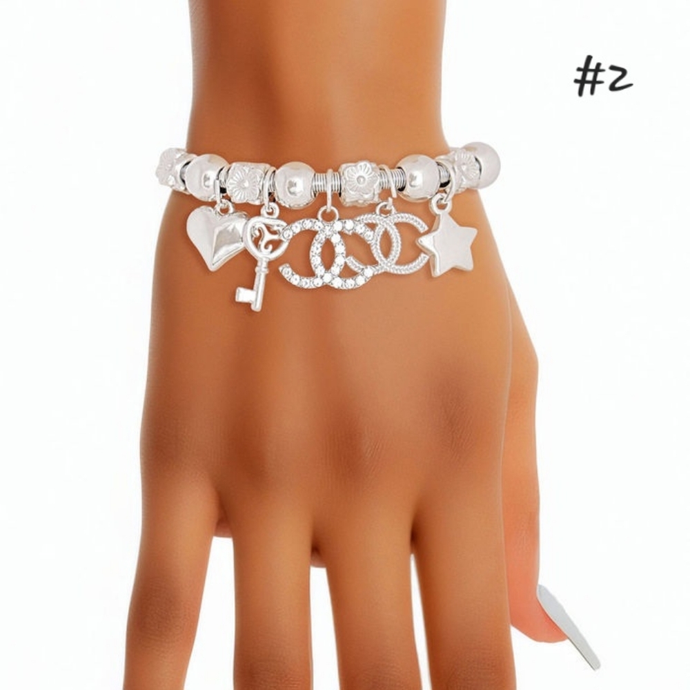 NWT Two C's Heart Charm Bracelets